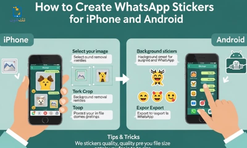 كيفية عمل ملصقات واتساب للايفون والأندرويد