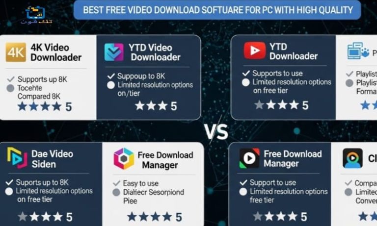 أفضل برامج تحميل الفيديو للكمبيوتر مجانًا بجودة عالية