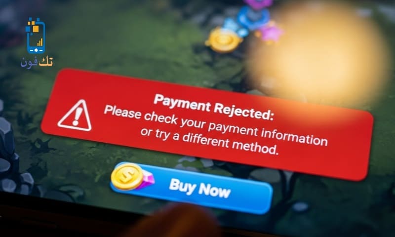 حل مشكلة رفض الدفع داخل الألعاب الإلكترونية