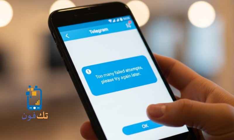 حل مشكلة محاولات كثيرة خاطئة نرجو المحاولة لاحقًا في تليجرام 2026